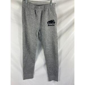 Roots Marled Black Grey Jogger Sweatpants Size XS